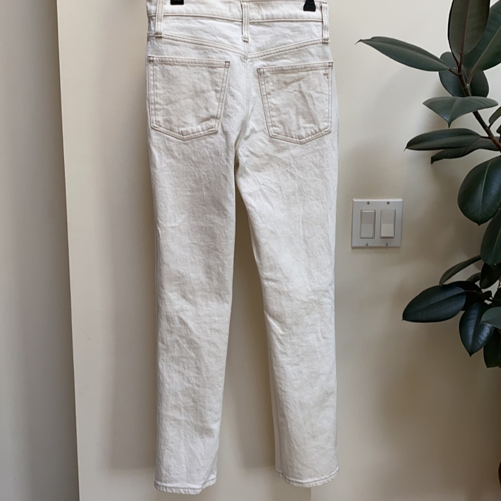 MADEWELL slim demi boot cut jean in off-white cream size 24 0 2 - Picture 3 of 7